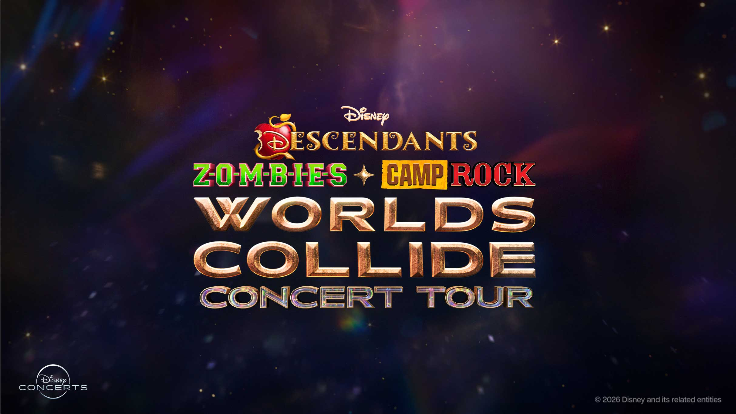 Cover image for Disney Descendants, ZOMBIES & Camp Rock: Worlds Collide Concert Tour